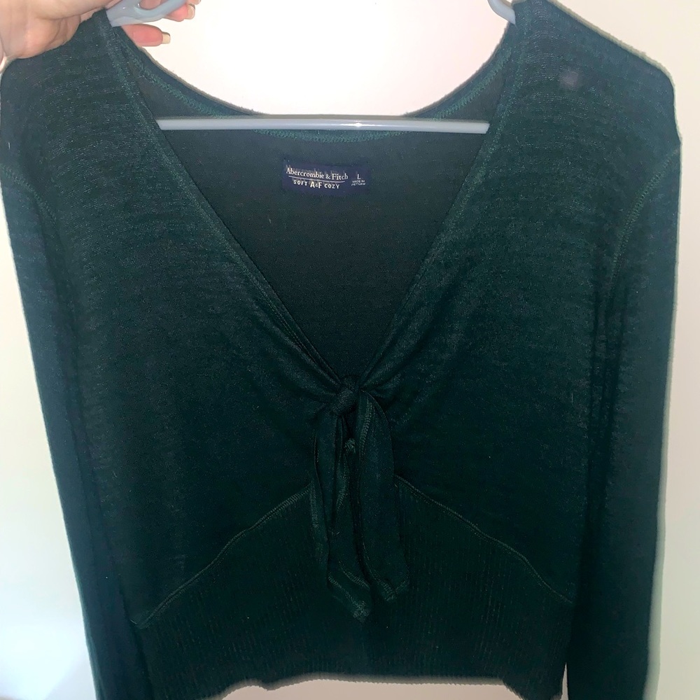 Abercrombie tie green sweater size L
